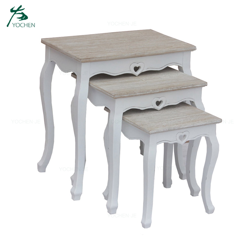 living room coffee end table wood nesting tables set