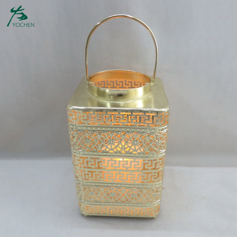 Wedding decorative gold geometric metal candle holder