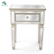 modern living room furniture silver mirrored nightstand end table
