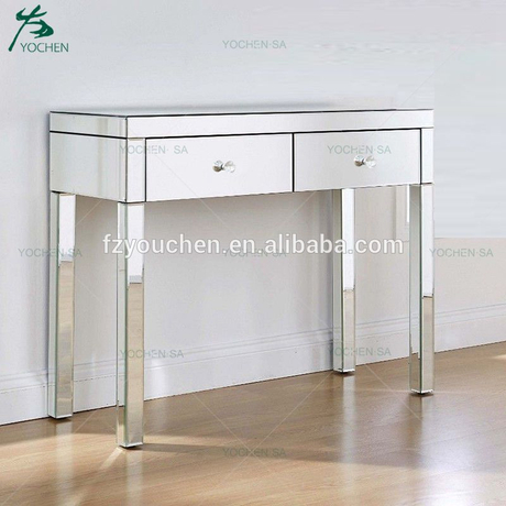 Mirrored Glass Hallway Furniture 2 Drawer Dressing Console Table