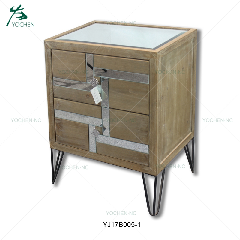 Bedroom furniture 2 drawer wood night stand bedside table