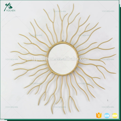 Art Decorative Sun Shaped Wall Mirror Gold Victorian Mirror