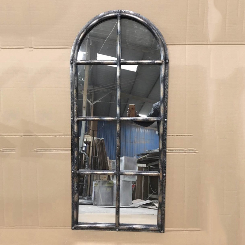 Wholesale shabby chic antique metal framed garden window mirror
