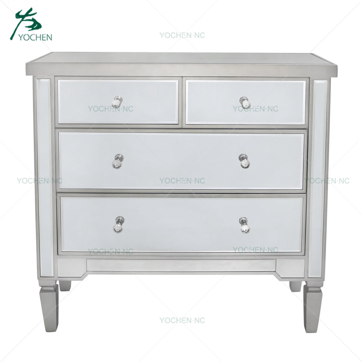 Venetian Antique Bedroom Mirrored Chest of Drawers