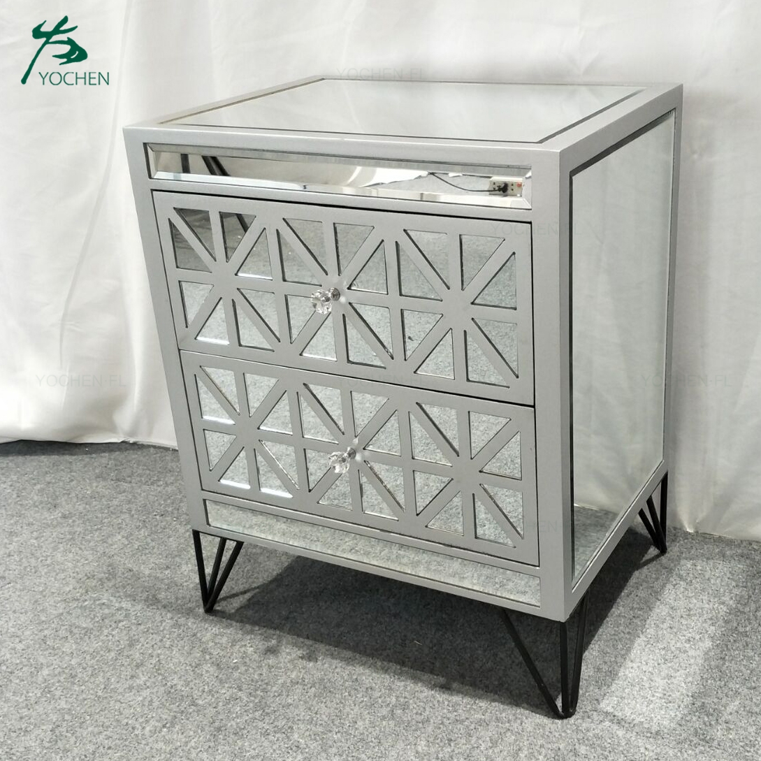 cheap wooden furniture living room decorative mirrored cabinet