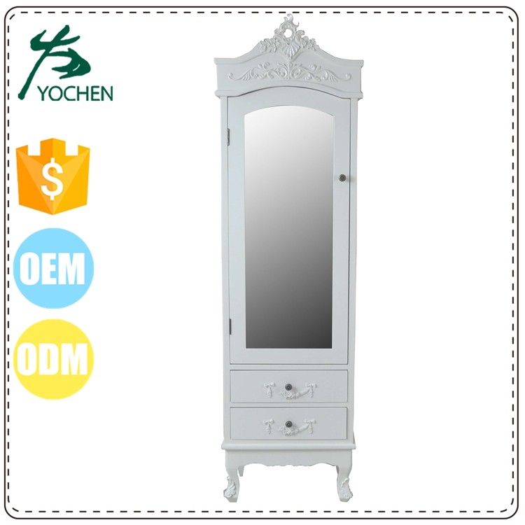 Top Quality big lot china wood wardrobe makeup cabinet with mirror
