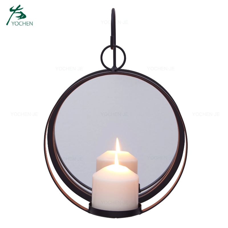 Wrought Iron Wall Hanging Candlestick Metal Wall Candle Holder