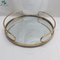 Squared Metal Framed Gold Plated Wedding Decors Metal Mirrored Serving Tray