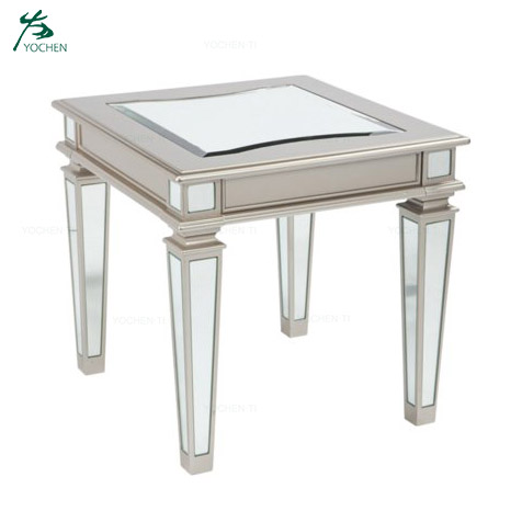 Modern simple round silver mirrored coffee table