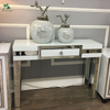 White Mirrored Furniture 3 Drawer nightstand Mirrored Bedside Table