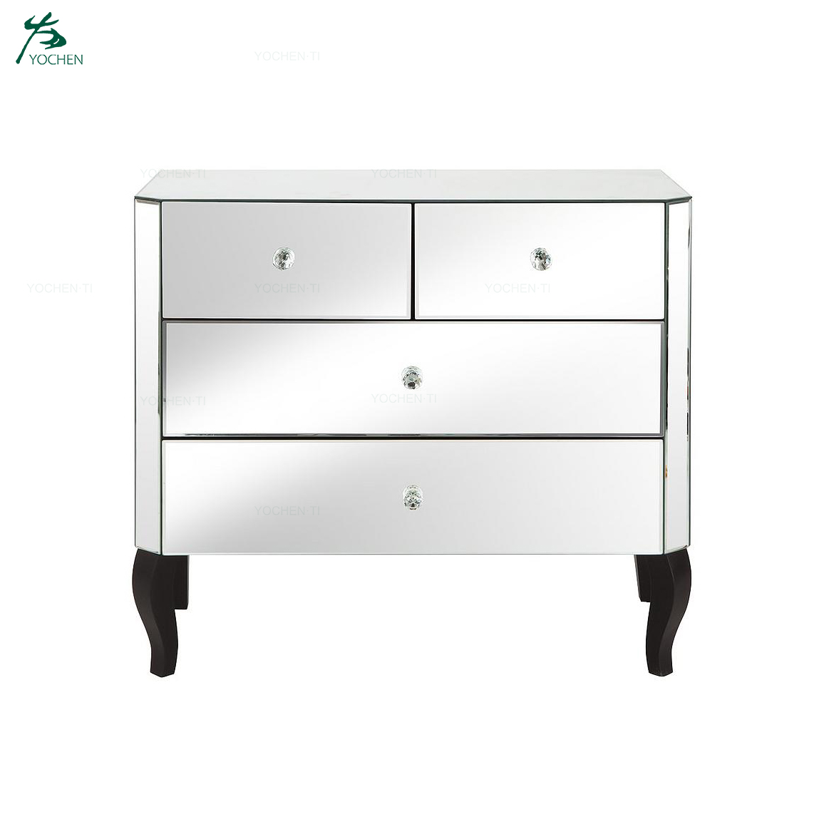 Mirrored 2 + 2 Drawer Chest For Living Room