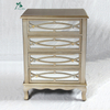Chinese new design golden mirror 3 drawers bedside table
