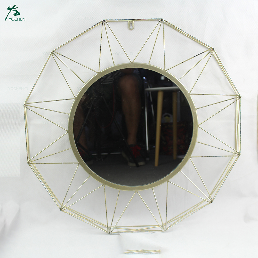 Rectangular Gold Metal Mirror Home Decoration