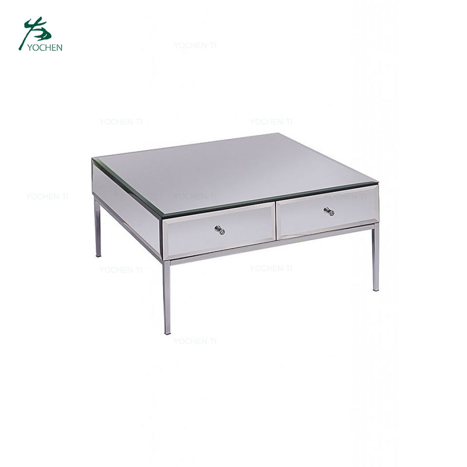 Home Funiture Toughened Stainless Steel Mirror Chest of Drawers
