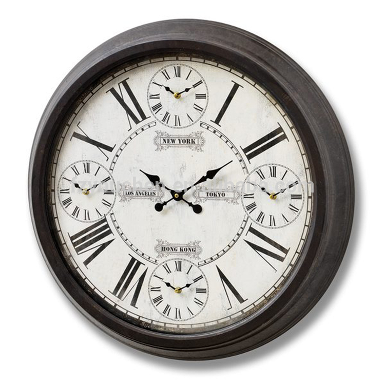 Antique brown Vintage London metal wall clock