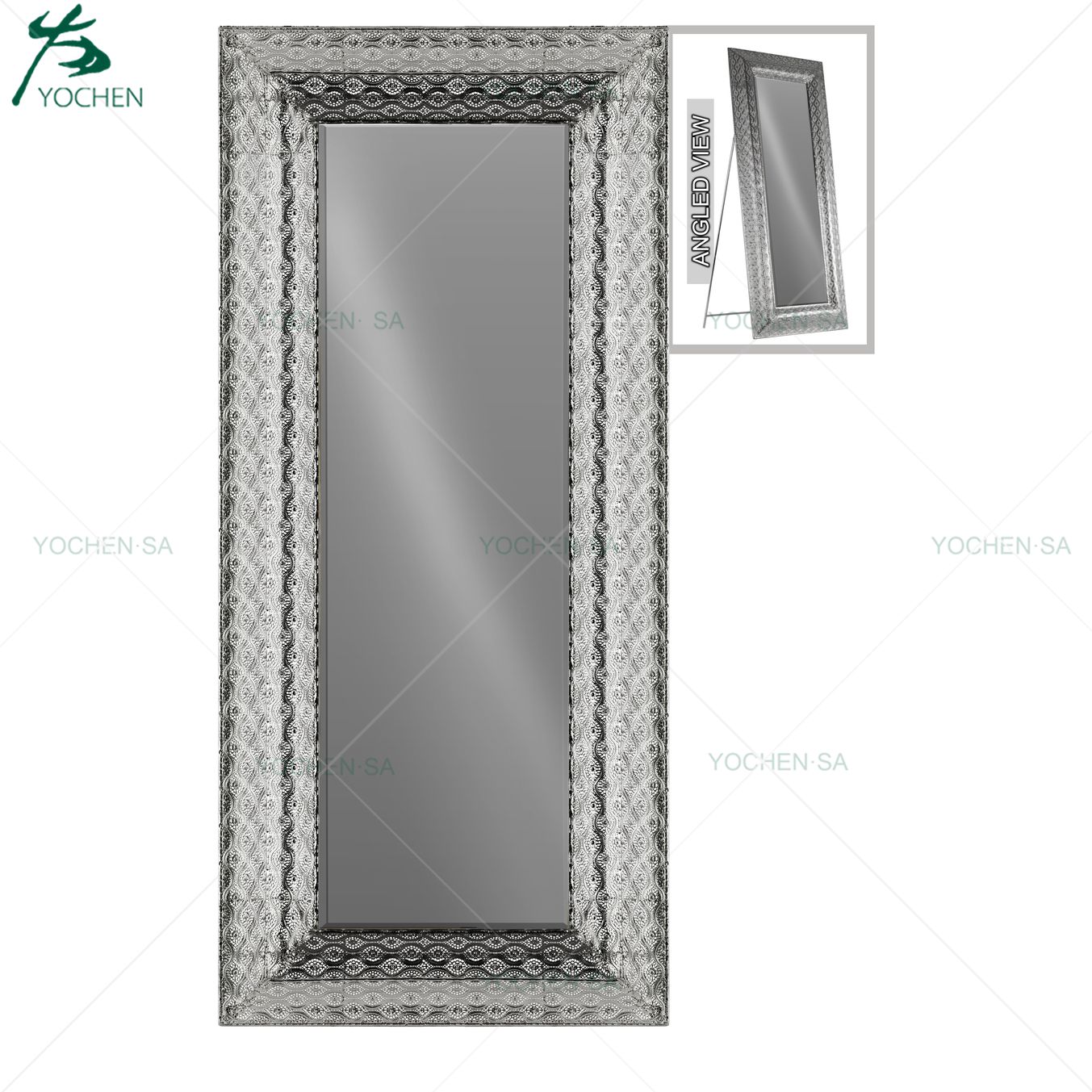 Metal Moroccan Style Full Length Floor Standing Mirror