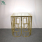 Stainless Steel Tempered Glass Side Table in Gold