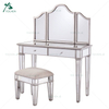 Handmade Wooden Mirrored Dressing Table with stool