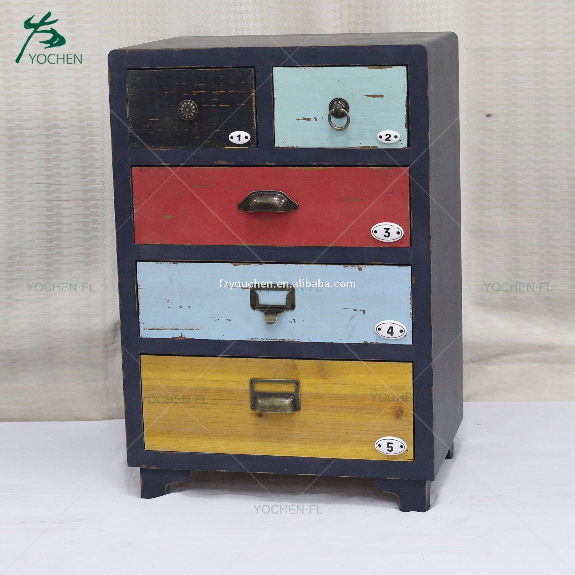 black wooden cabinet with colorful drawers paint corner cabinet