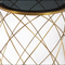 Black Glass Top Living Room Furniture Accent Gold Round Metal Center Table