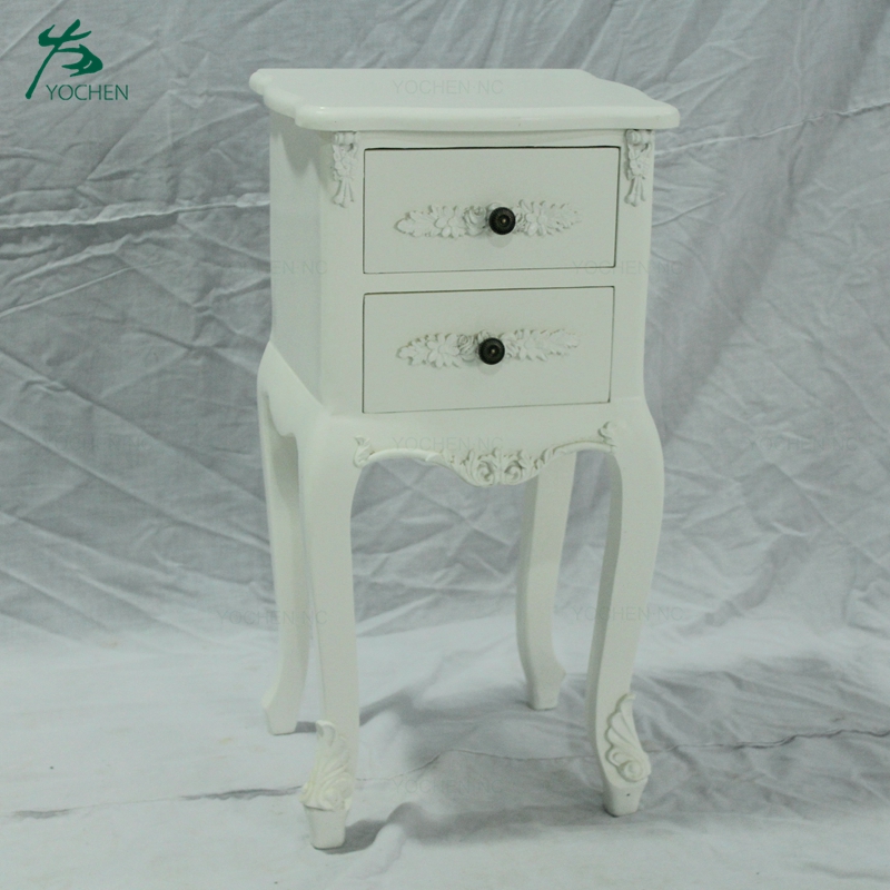 furniture rococo bedside table wooden cabinet white nightstand