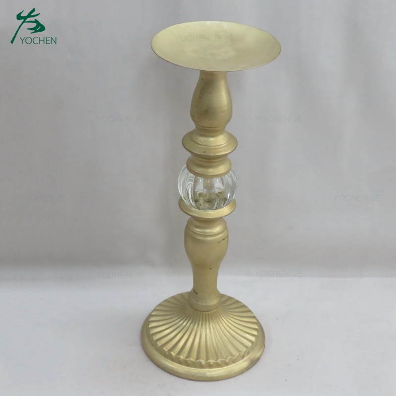 floor standing unique round gold candle holder