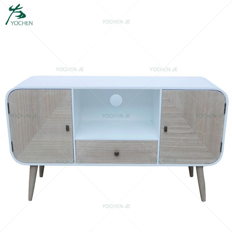 Living Room venetian wood mirrored tv stand furniture