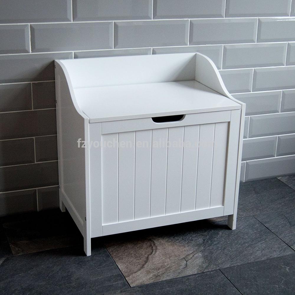 new storage chest cabinet white wood basket laundry bin