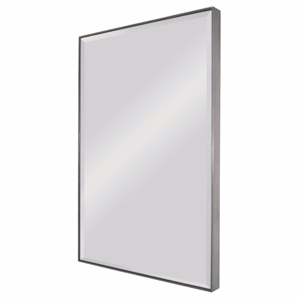 Rectangle Wall Leaning Mirror in Stainless Steel
