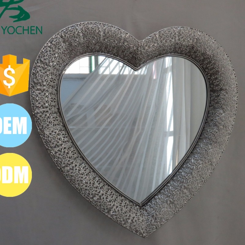 Silver antique glass wall mirror for home decoration