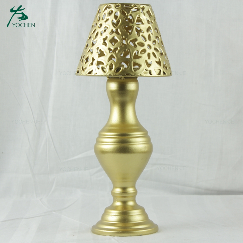 floor standing unique round gold candle holder