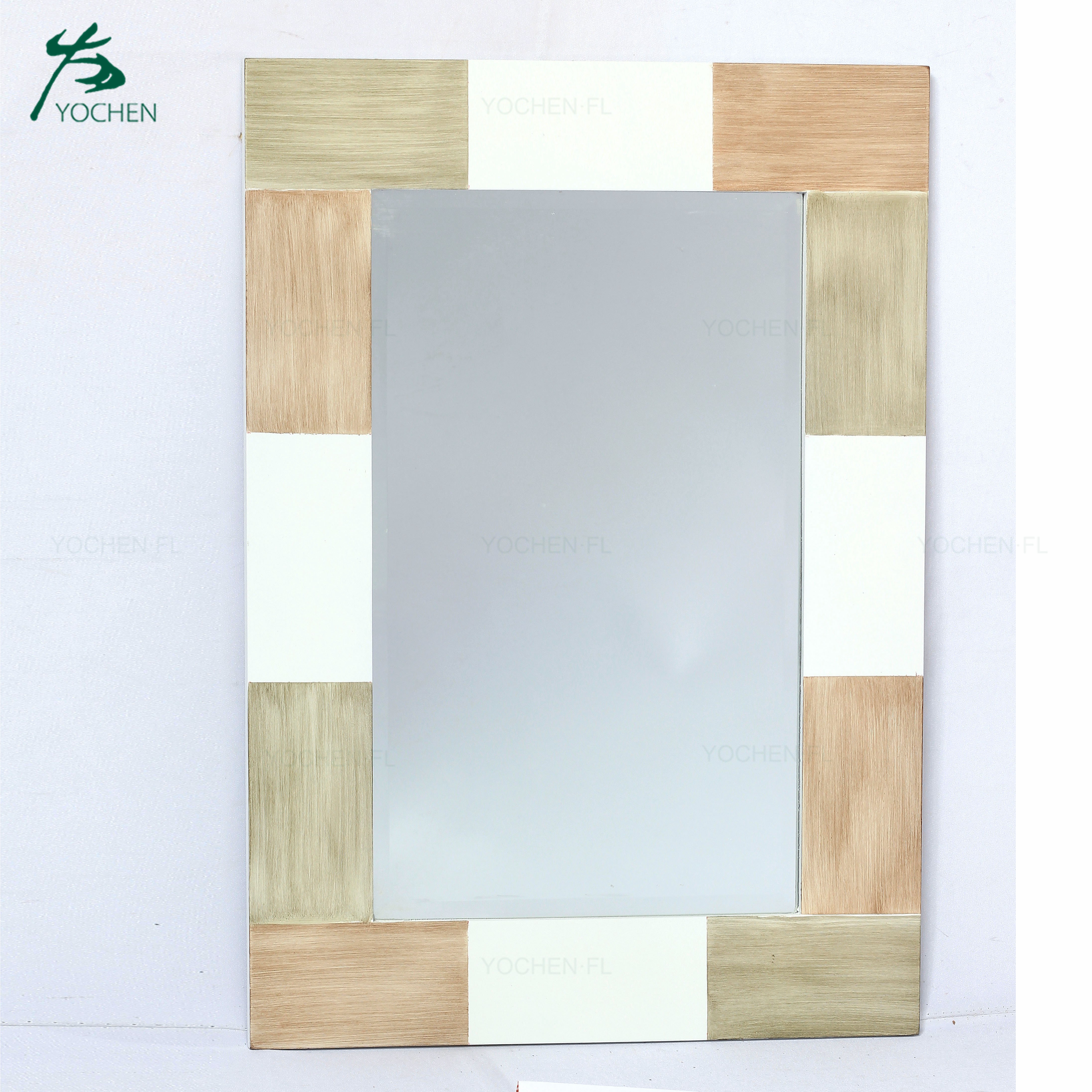 Wood Framed cross decorative wall mirror