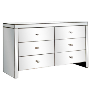 silver mirrored furniture 6 drawer chest
