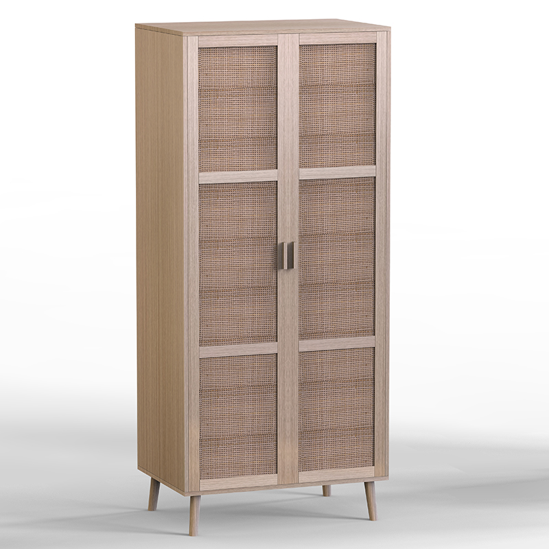 Modern hallway furniture wood rattan shoe cabinet furniture