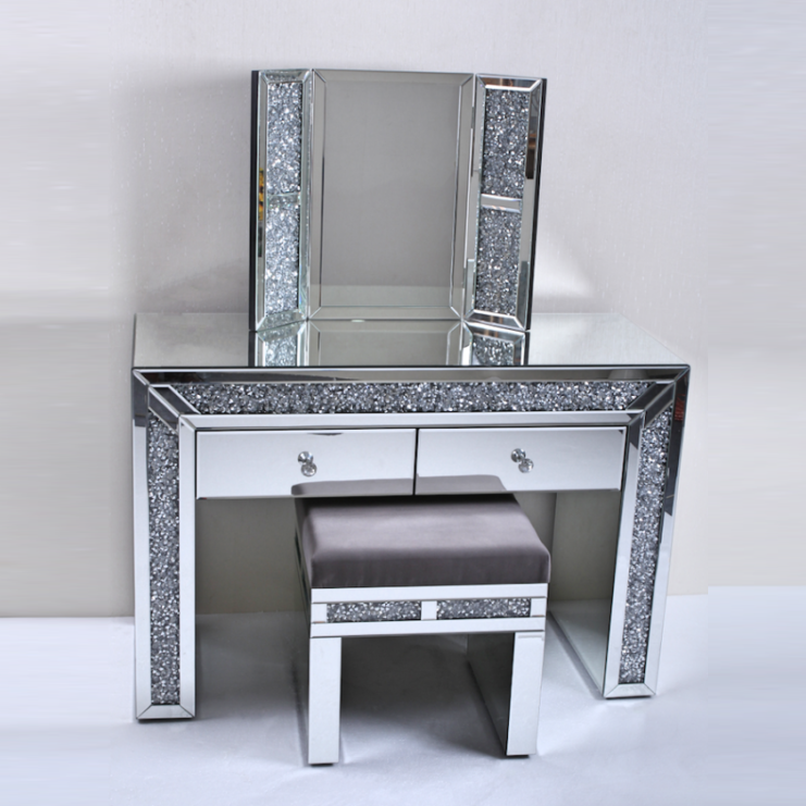 Vanity Set Home Goods Mirrored Dressing, Home Goods Mirrored Tables